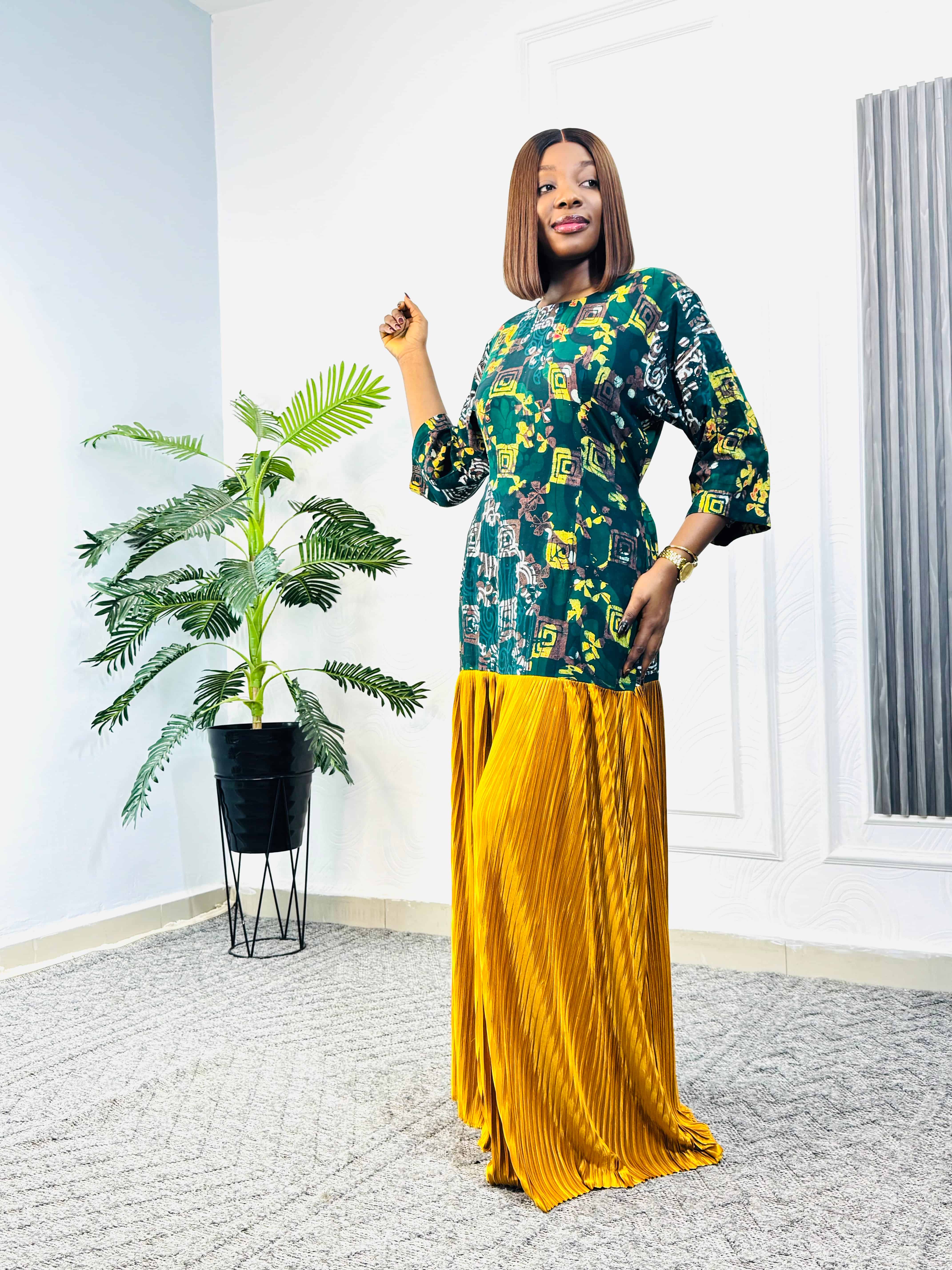 Mabel dress106[green with sleeve]