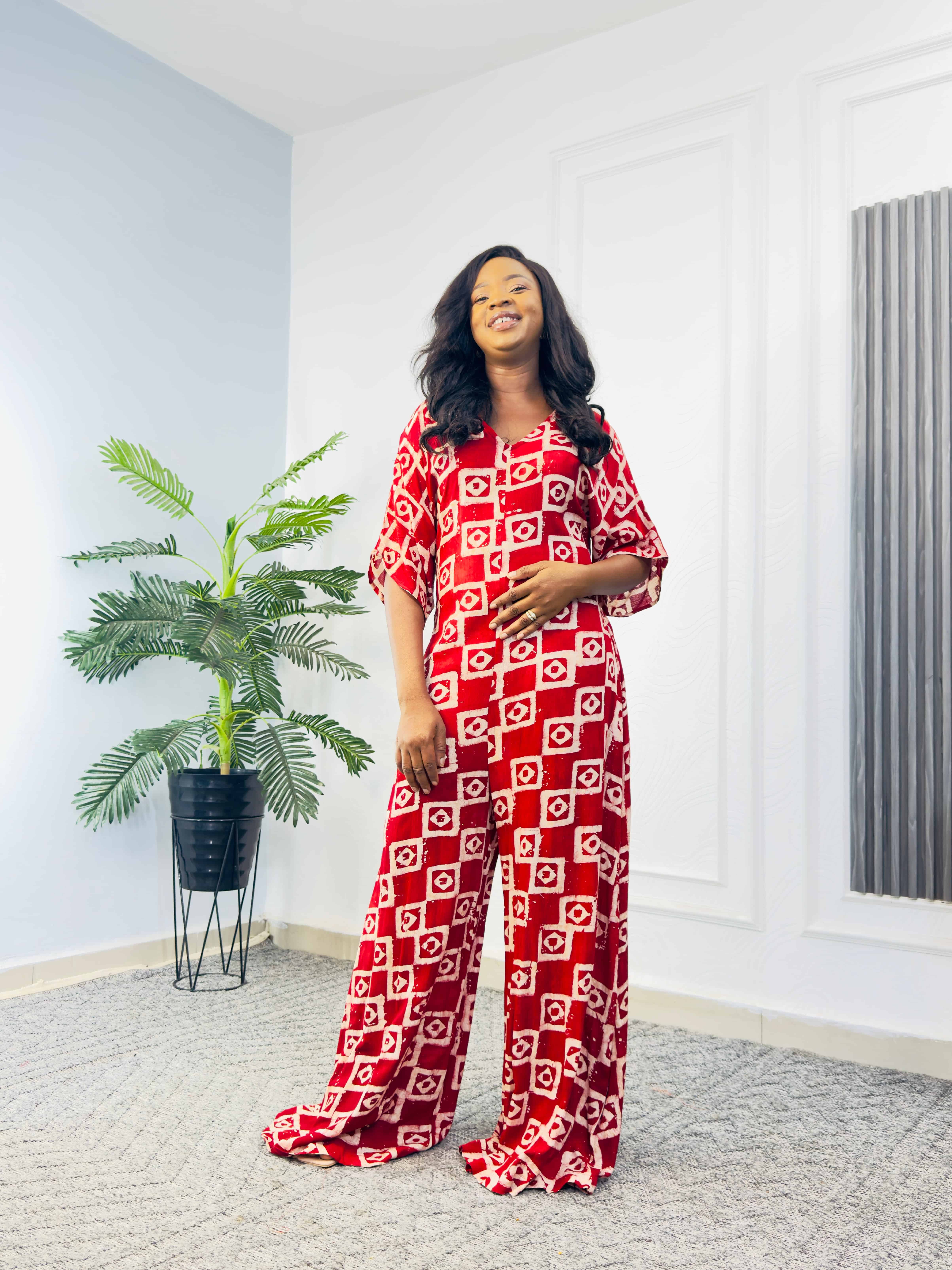 Adire jumpsuit101[red]