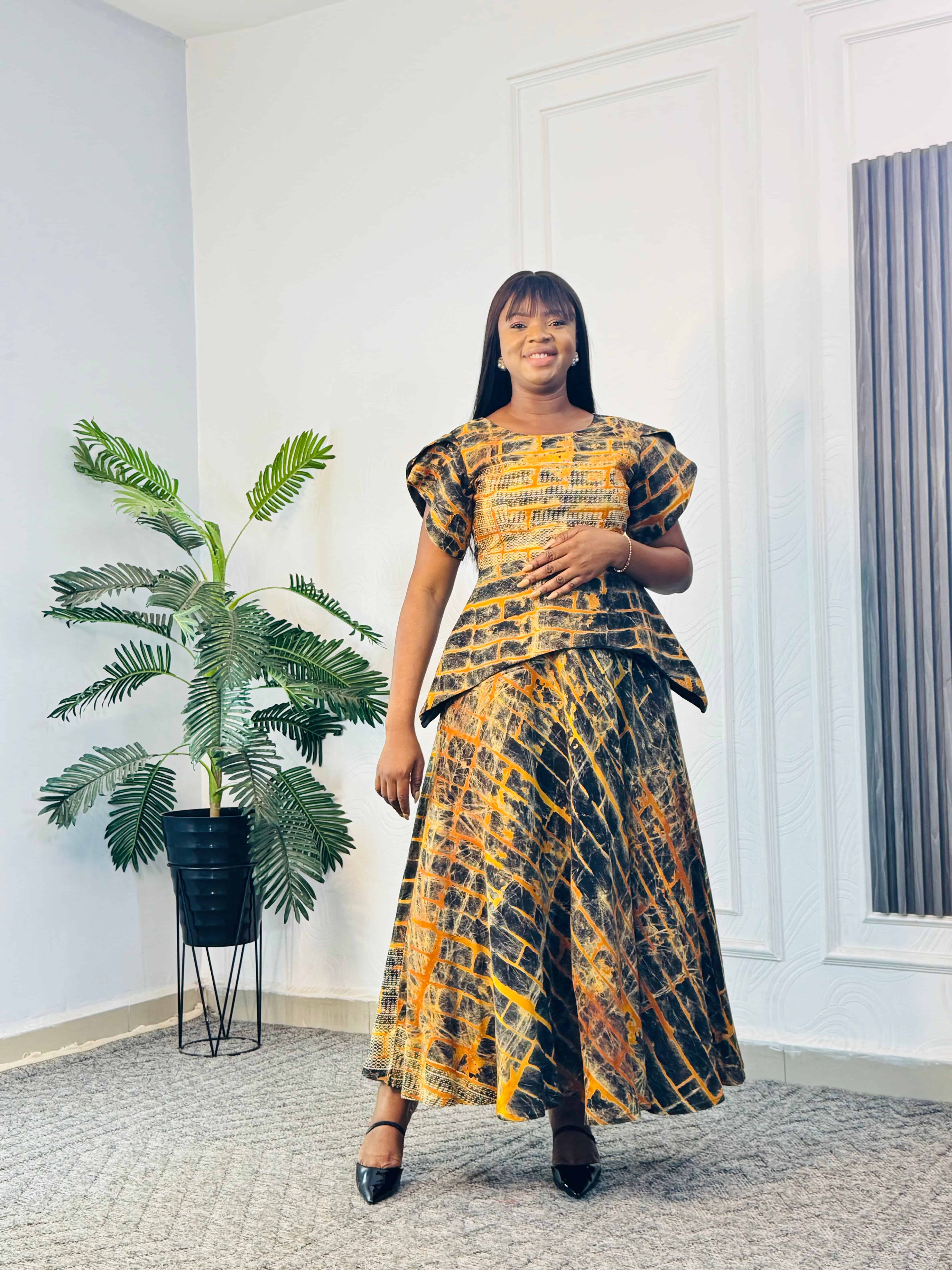 Tomi set102[burnt orange&black]