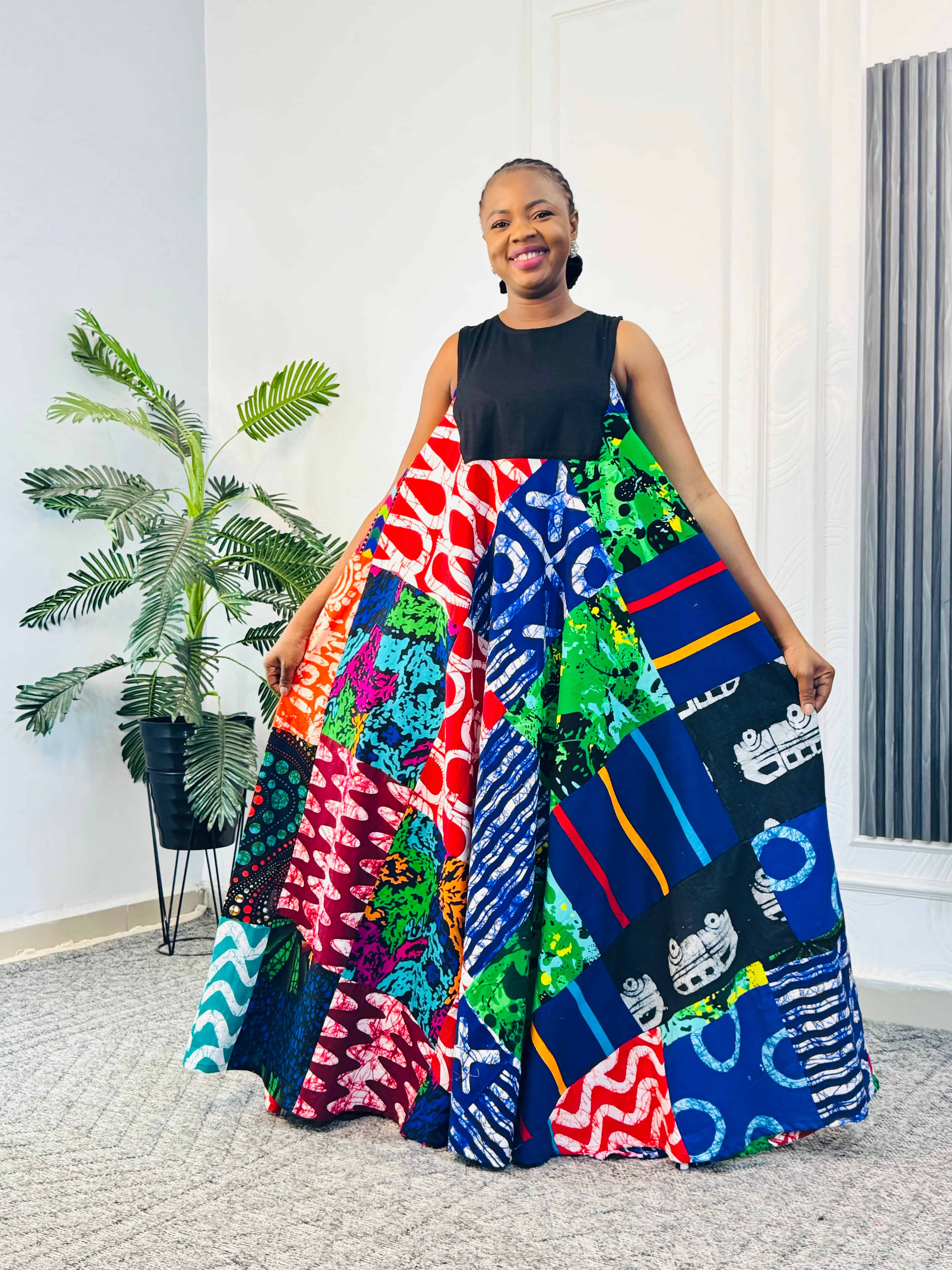 Ankara Flare Midi Dress