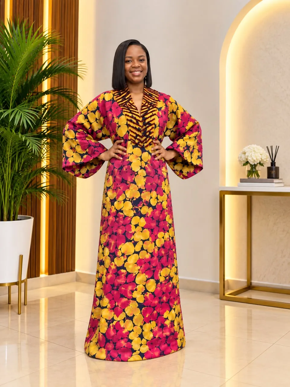 Amira Dress (yellow and red)